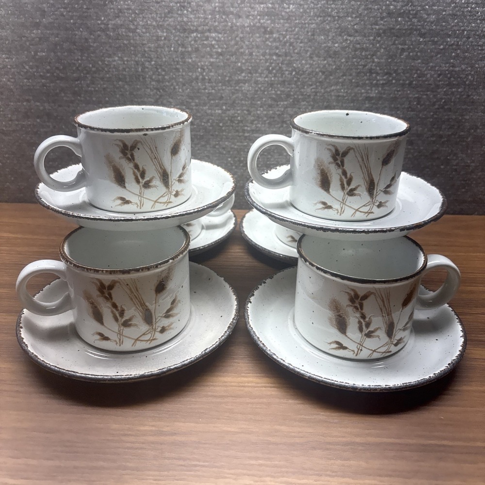 Midwinter Stonehenge Wild Oats Cup & Saucer Sets ~ 6 Sets ~ Wedgwood ~ EUC